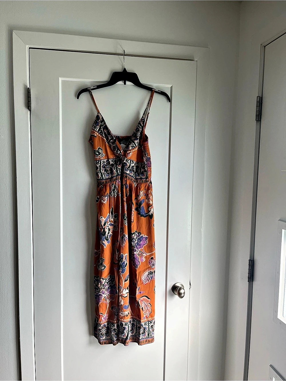 Floral Maxi Dress in Orange & Black Like New